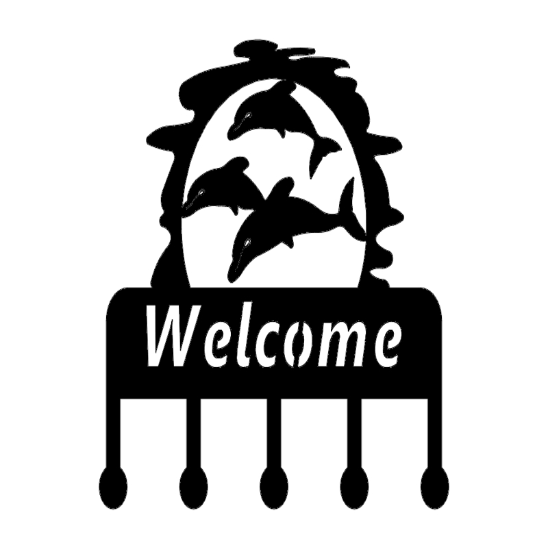طرح دلفین خوش آمدید مناسب برای استفاده در دستگاه های cnc چوب و cnc لیزر - welcome dolphin dxf file