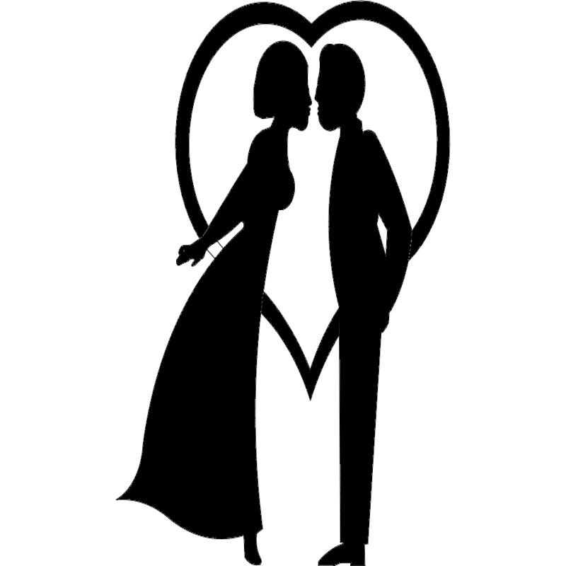 طرح بوسه زوج مناسب برای استفاده در دستگاه های cnc چوب و cnc لیزر - kiss couple dxf file