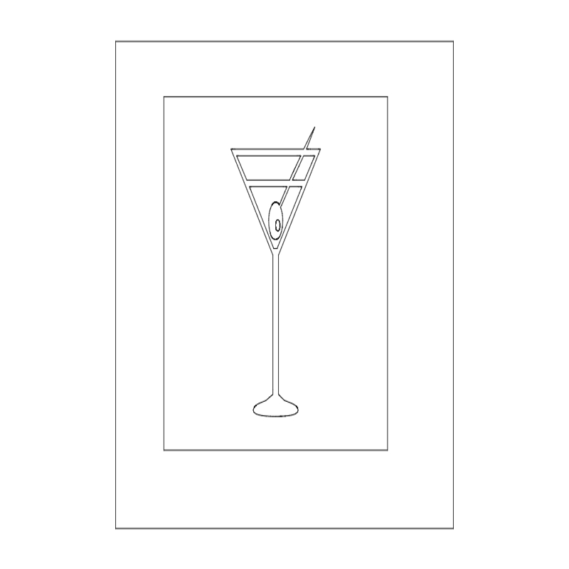 طرح تزیین مارتینی مناسب برای استفاده در دستگاه های cnc چوب و cnc لیزر - martini decoration dxf file