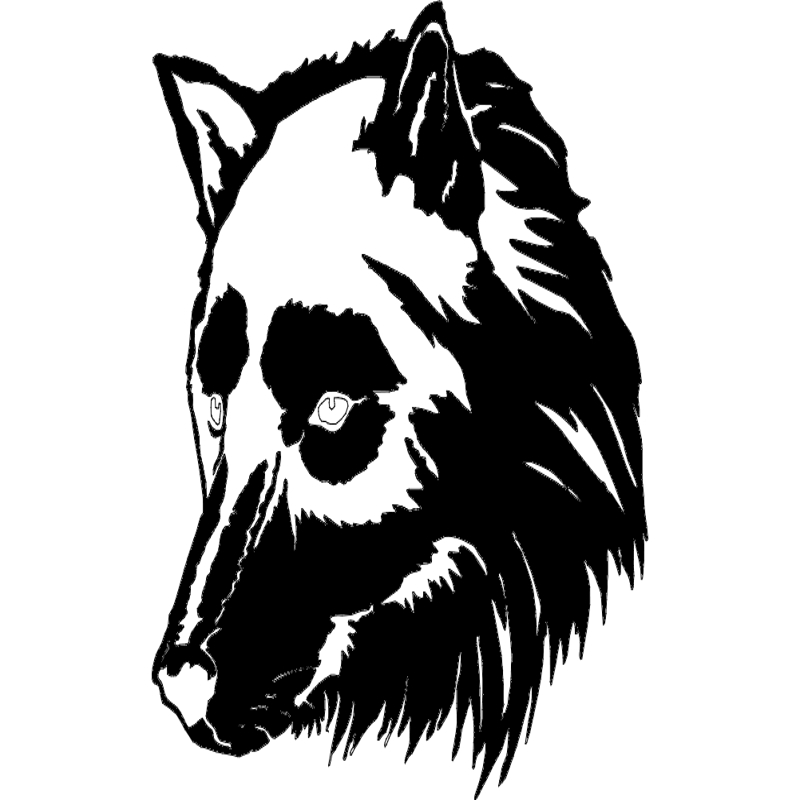 طرح چهره گرگ مناسب برای استفاده در دستگاه های cnc چوب و cnc لیزر - wolf face dxf file