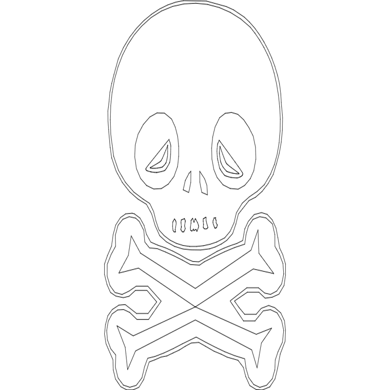 طرح جمجمه مناسب برای استفاده در دستگاه های cnc چوب و cnc لیزر - skull outline dxf file