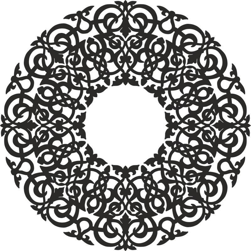 طرح پترن انتزاعی دایره‌ای مناسب برای استفاده در دستگاه های cnc چوب و cnc لیزر - round abstract pattern cdr file