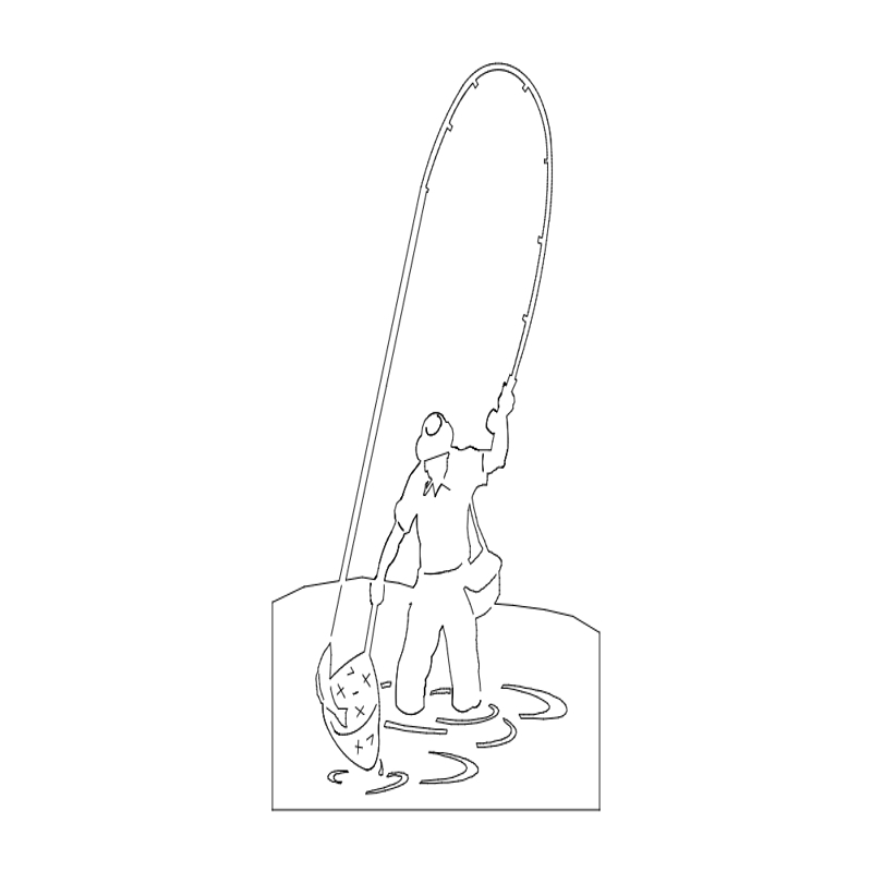 طرح ماهیگیر مناسب برای استفاده در دستگاه های cnc چوب و cnc لیزر - fisherman dxf file