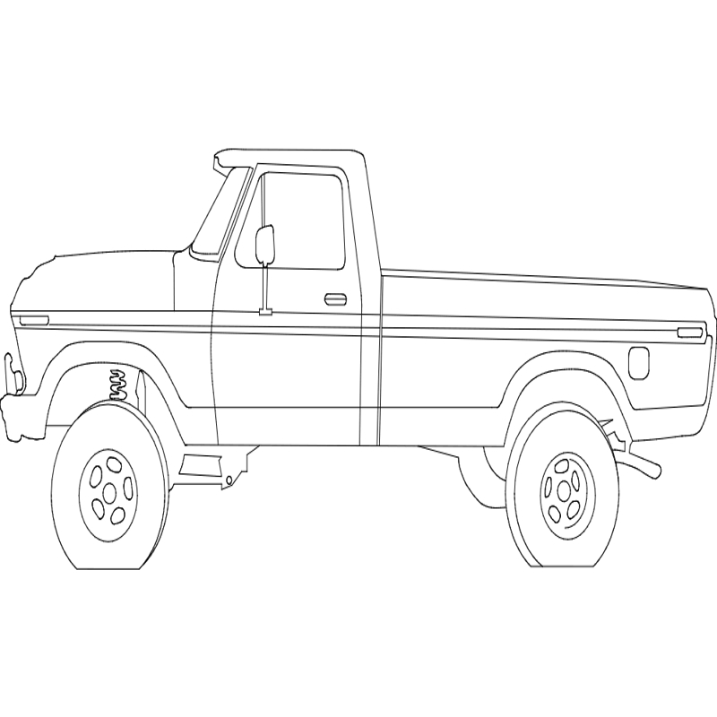 طرح وانت فورد ۷۸ اینچی ۱۷ اینچی مناسب برای استفاده در دستگاه های cnc چوب و cnc لیزر - 78 ford pickup 17 inches dxf file