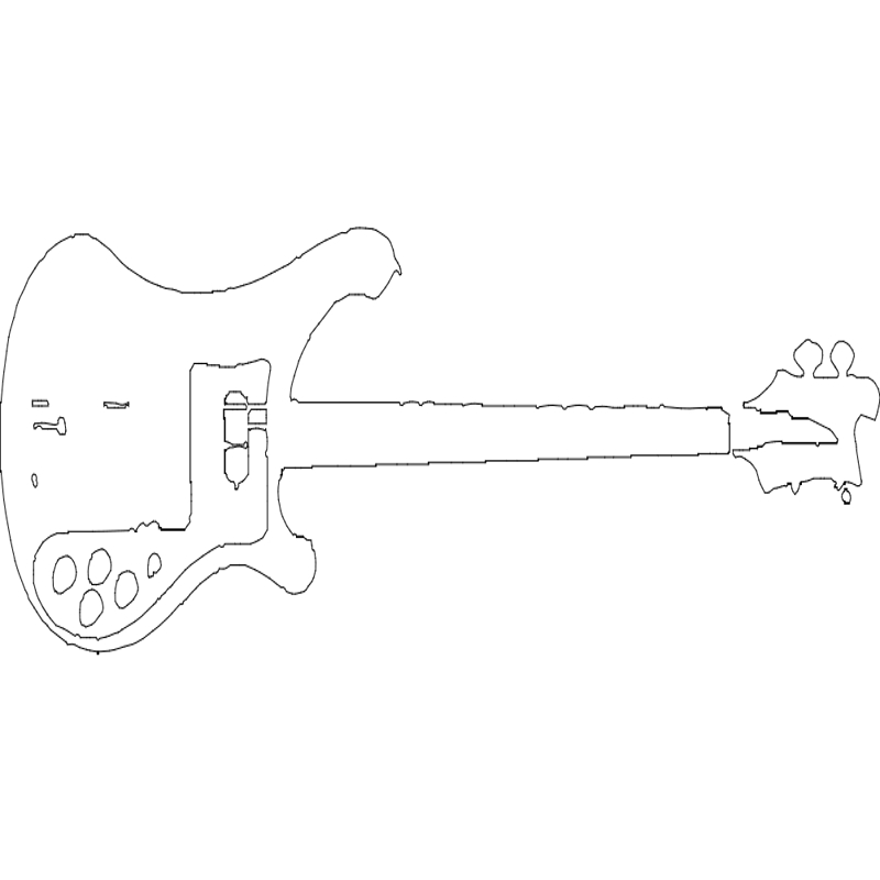 طرح دیبوجو ریکن‌بکر مناسب برای استفاده در دستگاه های cnc چوب و cnc لیزر - dibujo rickenbacker dxf file