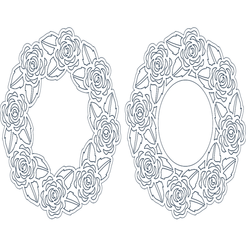 طرح قاب گل رز مناسب برای استفاده در دستگاه های cnc چوب و cnc لیزر - rose frame dxf file