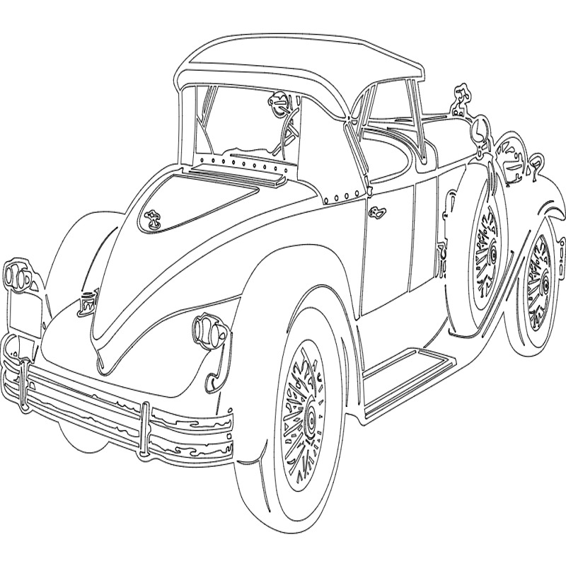 طرح ماشین قدیمی مناسب برای استفاده در دستگاه های cnc چوب و cnc لیزر - car old dxf file