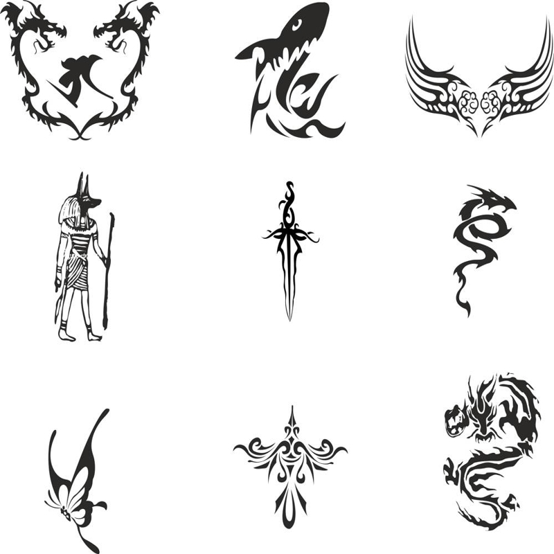 طرح وکتور خالکوبی توتم مناسب برای استفاده در دستگاه های cnc چوب و cnc لیزر - vector totem tattoos cdr file