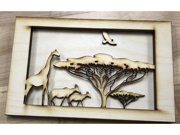 طرح کتاب تونل آفریقا مناسب برای استفاده در دستگاه های cnc چوب و cnc لیزر - african tunnel book laser cut dxf file