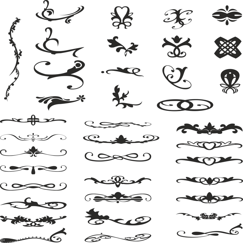 طرح وکتور تزئینات مناسب برای استفاده در دستگاه های cnc چوب و cnc لیزر - ornaments vector cdr file