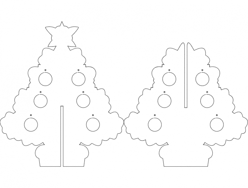 طرح آرور ناتال ۶ میلی‌متری مناسب برای استفاده در دستگاه های cnc چوب و cnc لیزر - arvore natal 6 mm dxf file
