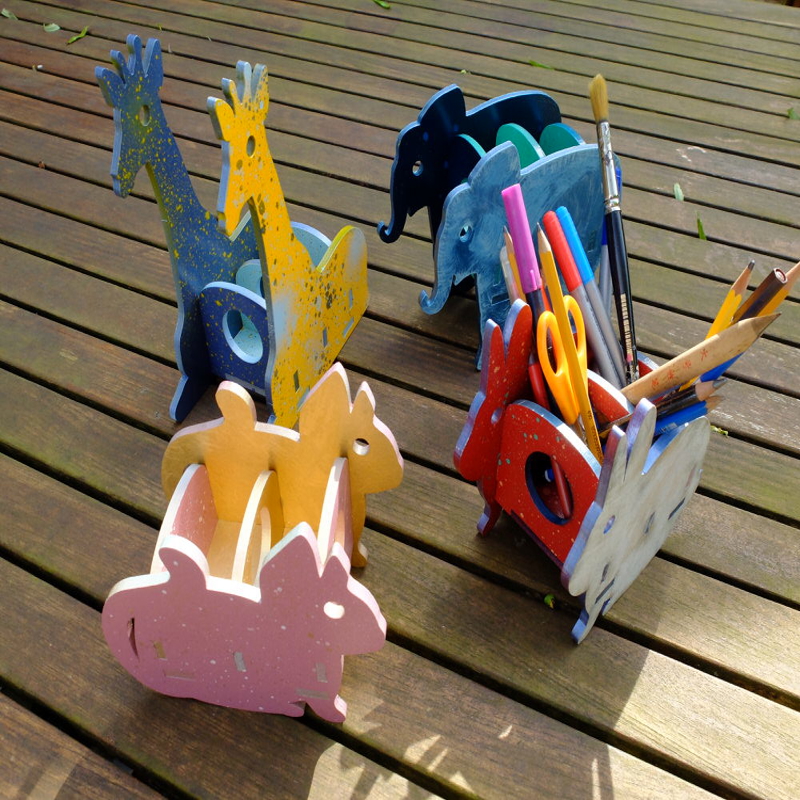 طرح پازل سه بعدی جا مدادی فیل مناسب برای استفاده در دستگاه های cnc چوب و cnc لیزر - elephant pencil holder 3d puzzle cdr file