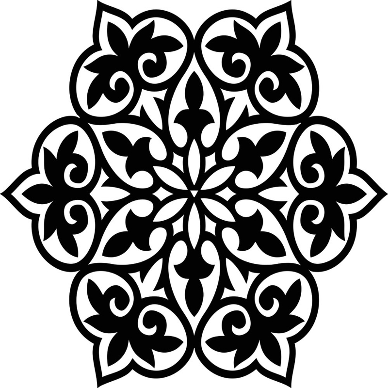 طرح گل و بوته هندسی مناسب برای استفاده در دستگاه های cnc چوب و cnc لیزر - floral geometric pattern cdr file