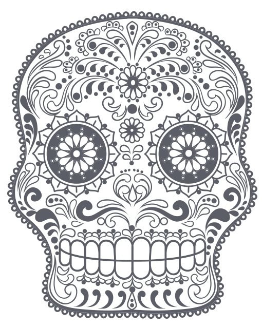 طرح جمجمه شکری مناسب برای استفاده در دستگاه های cnc چوب و cnc لیزر - sugar skull cdr file