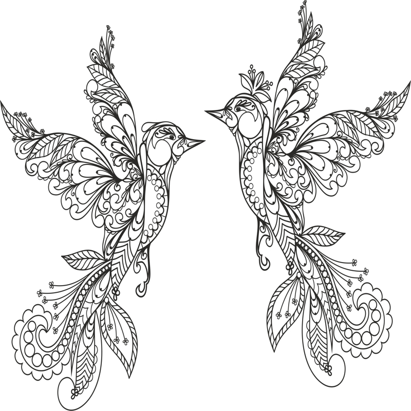 طرح وکتور پرندگان زینتی مناسب برای استفاده در دستگاه های cnc چوب و cnc لیزر - ornament birds vector cdr file