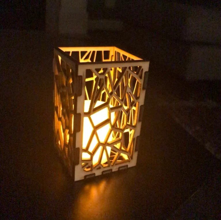 طرح جا شمعی چوبی طرح فانوس مناسب برای استفاده در دستگاه های cnc چوب و cnc لیزر - laser cut wood candle holder tea light lantern cdr file