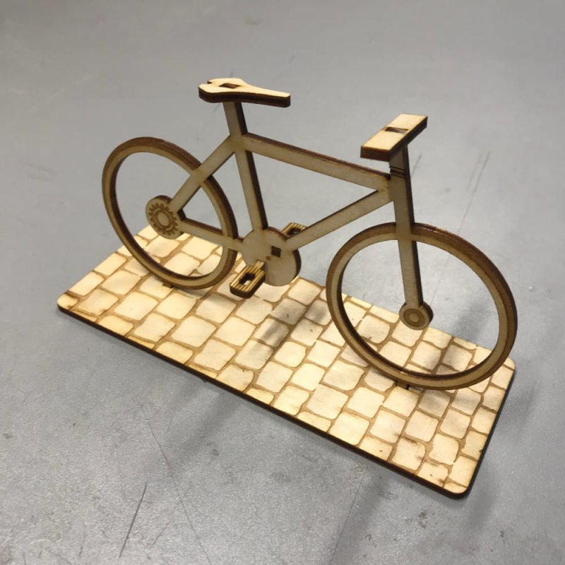 طرح دوچرخه مناسب برای استفاده در دستگاه های cnc چوب و cnc لیزر - laser cut bicycle svg file