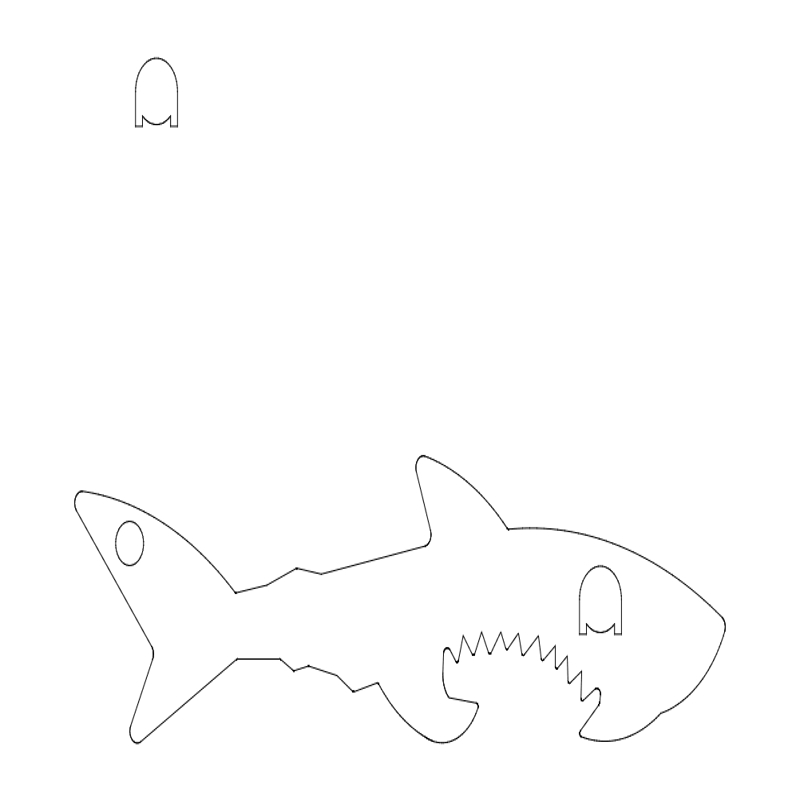 طرح کوسه مناسب برای استفاده در دستگاه های cnc چوب و cnc لیزر - shark dxf file