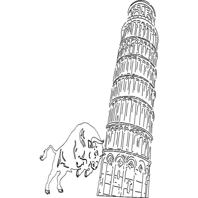طرح برج پیزا مناسب برای استفاده در دستگاه های cnc چوب و cnc لیزر - pisa tower dxf file
