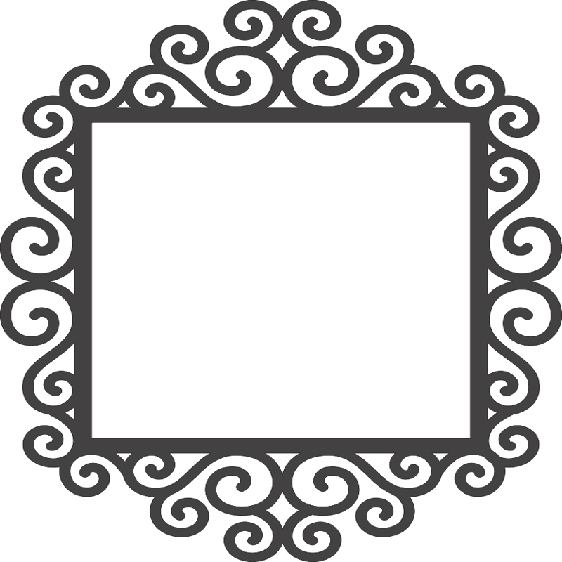 طرح قاب چرخشی مناسب برای استفاده در دستگاه های cnc چوب و cnc لیزر - swirly frame dxf file