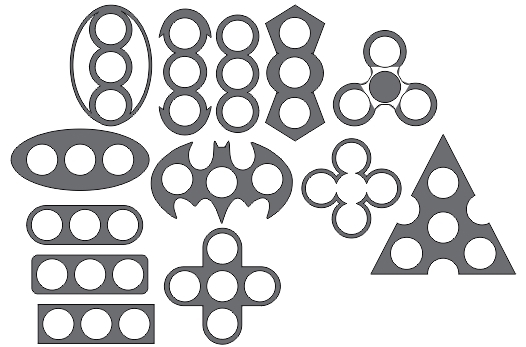 طرح اسپینر مدل‌های متنوع مناسب برای استفاده در دستگاه های cnc چوب و cnc لیزر - spinner varios modelos cdr file