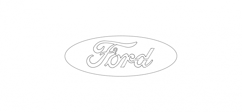 طرح لوگوی سیم فورد مناسب برای استفاده در دستگاه های cnc چوب و cnc لیزر - ford logo wire dxf file