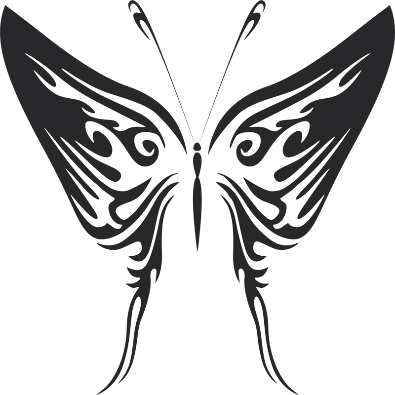 طرح قبیله پروانه مناسب برای استفاده در دستگاه های cnc چوب و cnc لیزر - butterfly tribal cdr file