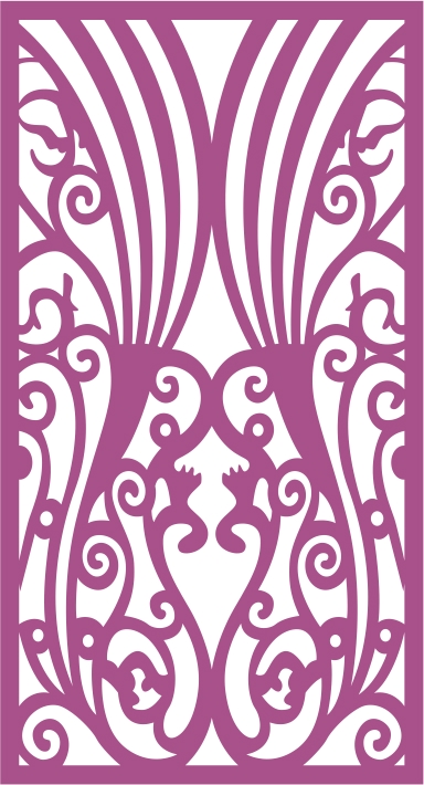 طرح گل و گیاه برای پرده تزئینی مناسب برای استفاده در دستگاه های cnc چوب و cnc لیزر - plant design decorative screen cdr file