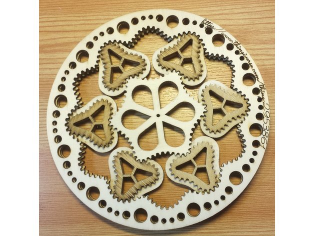 طرح پانک چرخ دنده های سیاره ای 2 4 سه تایی مناسب برای استفاده در دستگاه های cnc چوب و cnc لیزر - 2 4 tri planetary gears punk svg file