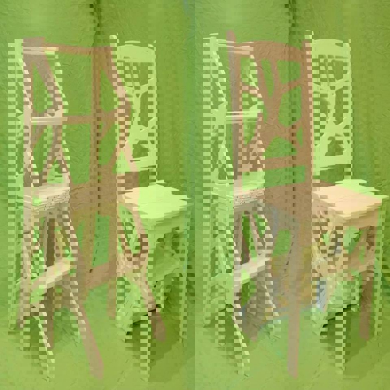 طرح صندلی نردبانی مناسب برای استفاده در دستگاه های cnc چوب و cnc لیزر - step ladder chair dxf file