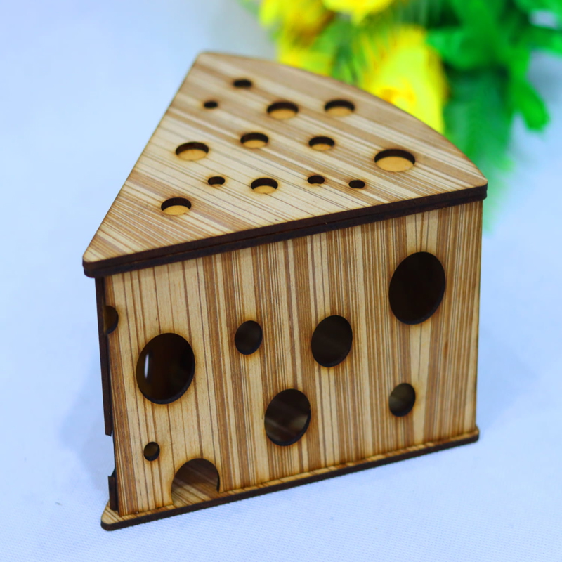 طرح جعبه پنیر با ضخامت 3 میلی‌متر مناسب برای استفاده در دستگاه های cnc چوب و cnc لیزر - laser cut cheese shape box 3mm cdr file