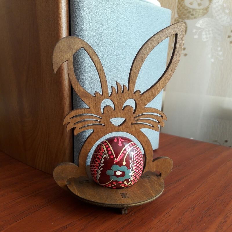 طرح جا تخم مرغی خرگوش عید پاک مناسب برای استفاده در دستگاه های cnc چوب و cnc لیزر - laser cut easter bunny egg holder cdr file