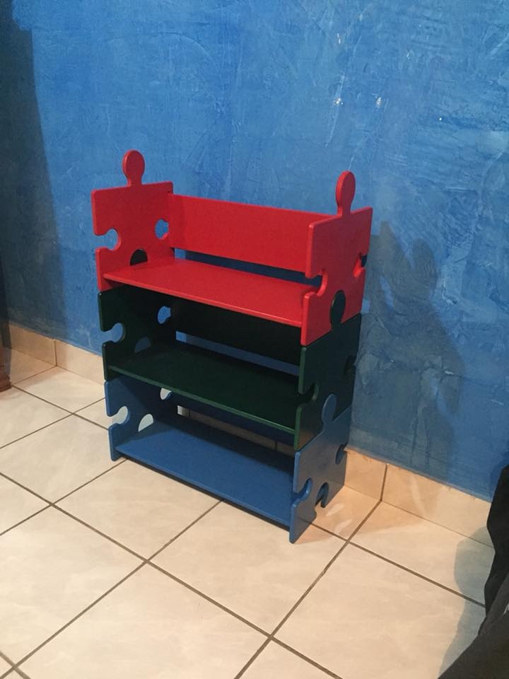 طرح قفسه پازلی شکل مناسب برای استفاده در دستگاه های cnc چوب و cnc لیزر - laser cut puzzle shape shelf cdr file