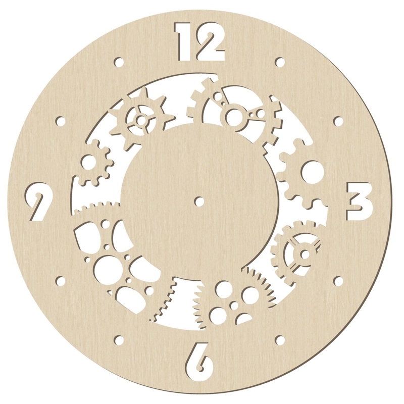 طرح ساعت دیواری طرح چرخ دنده مناسب برای استفاده در دستگاه های cnc چوب و cnc لیزر - laser cut steampunk wall clock gear clock wall decor cdr file