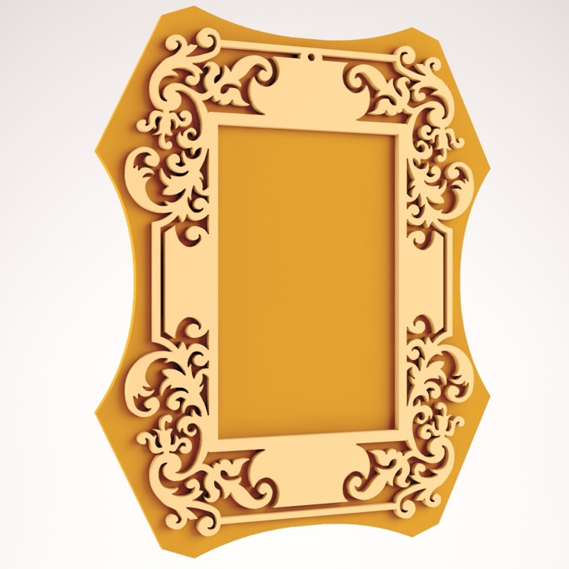 طرح قاب دیواری زیبا مناسب برای استفاده در دستگاه های cnc چوب و cnc لیزر - laser cut elegant wall frame dxf file