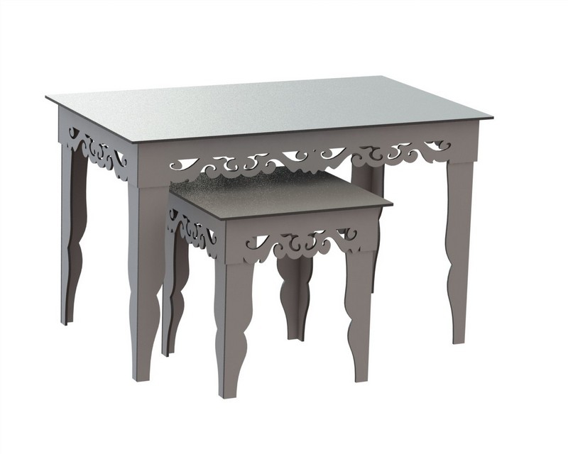 طرح دو میز تو در تو مناسب برای استفاده در دستگاه های cnc چوب و cnc لیزر - laser cutting pair of nesting tables cdr file