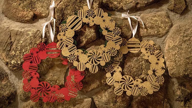 طرح حلقه گل کریسمس مناسب برای استفاده در دستگاه های cnc چوب و cnc لیزر - laser cut christmas wreath template cdr file