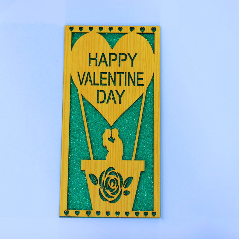 طرح کارت ویزیت ولنتاین مناسب برای استفاده در دستگاه های cnc چوب و cnc لیزر - laser cut valentines day card cdr file
