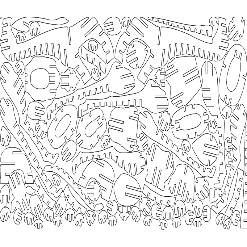طرح پازل سه بعدی زرافه مناسب برای استفاده در دستگاه های cnc چوب و cnc لیزر - giraffe 3d puzzle dxf file