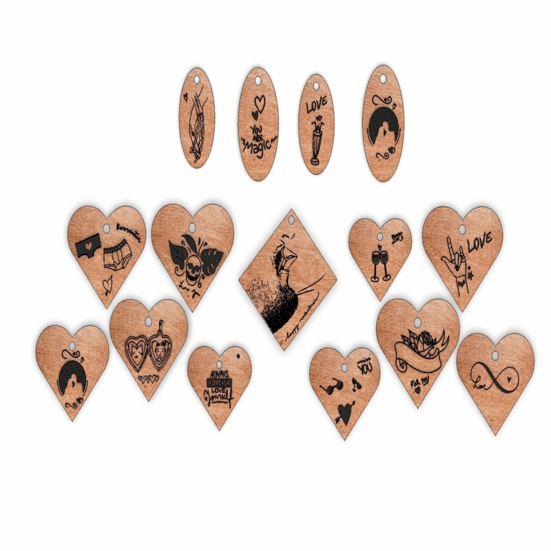 طرح و حکاکی جاکلیدی چوبی شخصی سازی شده مناسب برای استفاده در دستگاه های cnc چوب و cnc لیزر - laser cut engrave wood personalized keychains cdr file