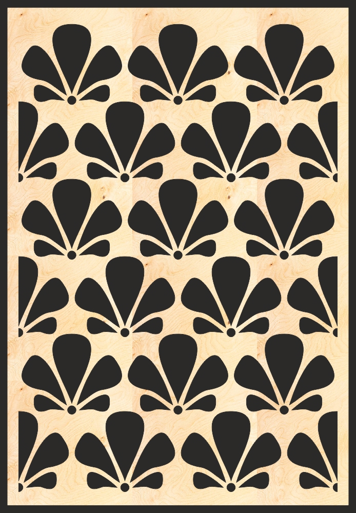 طرح پنل مشبک تزئینی ام دی اف مناسب برای استفاده در دستگاه های cnc چوب و cnc لیزر - mdf decorative grille panel pattern cdr file