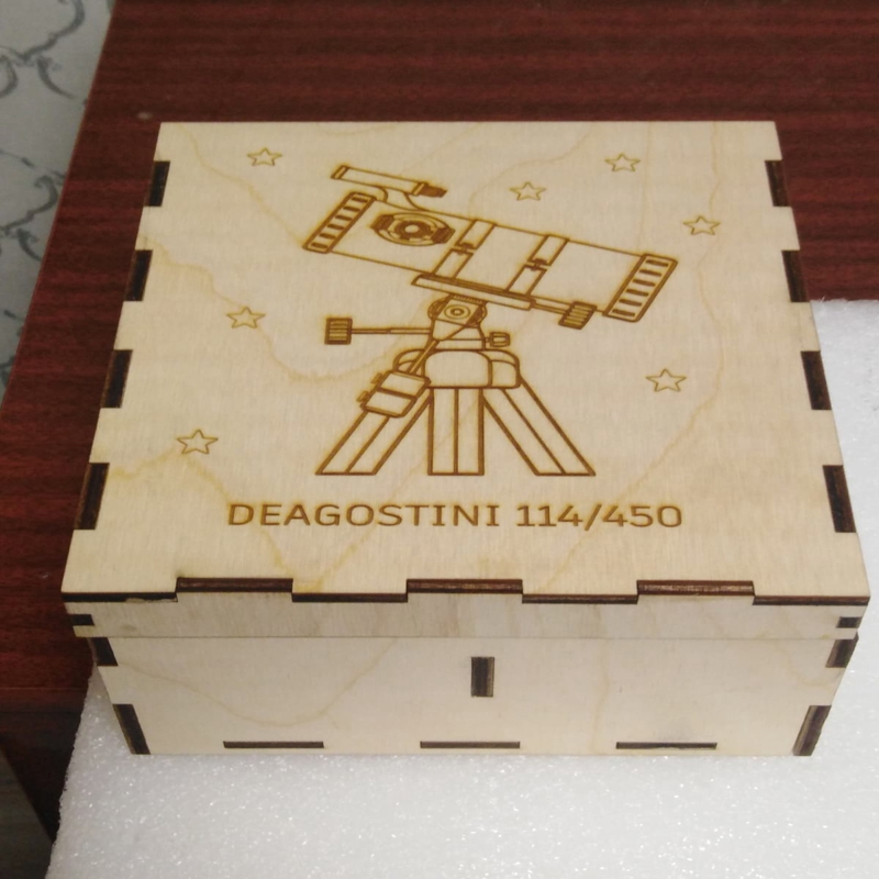 طرح جعبه نگهداری تلسکوپ مناسب برای استفاده در دستگاه های cnc چوب و cnc لیزر - laser cut telescope storage box cdr file