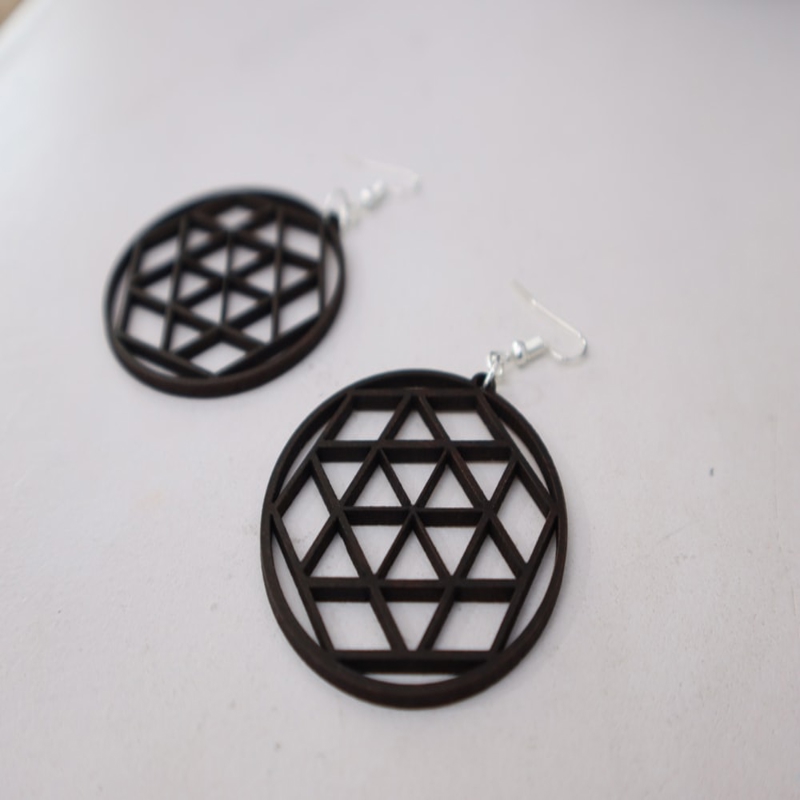 طرح گوشواره طرح هندسی مدرن مناسب برای استفاده در دستگاه های cnc چوب و cnc لیزر - laser cut modern geometric earrings dxf file