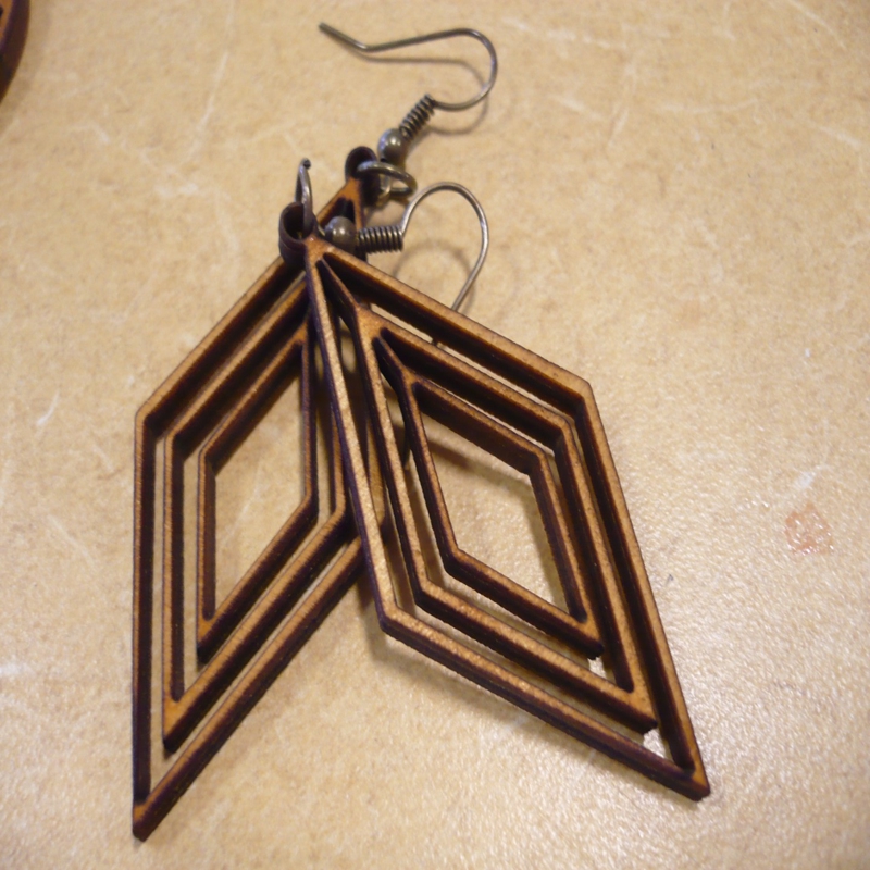 طرح گوشواره چوبی مناسب برای استفاده در دستگاه های cnc چوب و cnc لیزر - laser cut wood earrings ai file