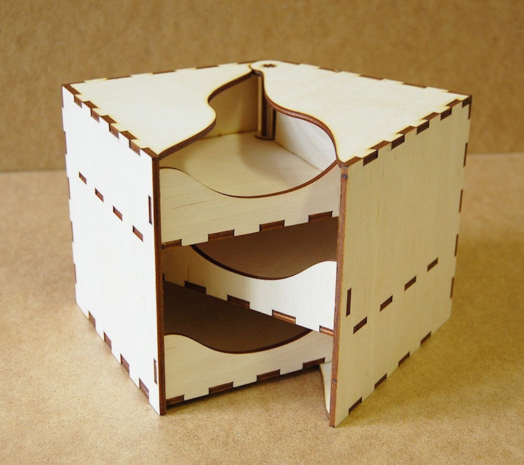 طرح جعبه جواهرات کشویی مناسب برای استفاده در دستگاه های cnc چوب و cnc لیزر - laser cut sliding jewelry box cdr file