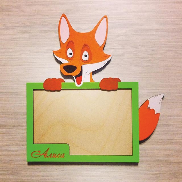 طرح قاب عکس روباه مناسب برای استفاده در دستگاه های cnc چوب و cnc لیزر - laser cut fox picture frame cdr file