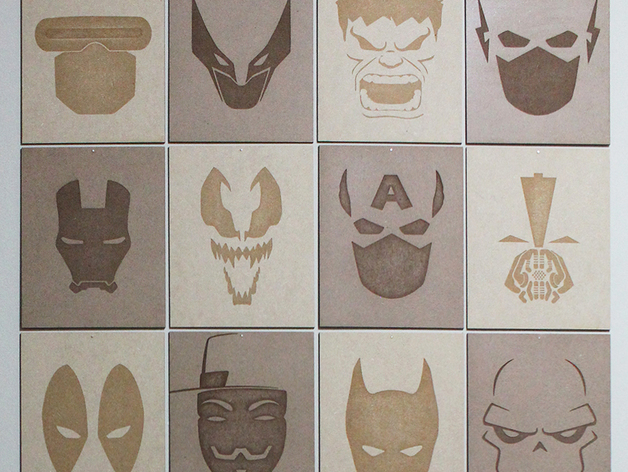 طرح پوسترهای ام دی اف ابرقهرمانان مناسب برای استفاده در دستگاه های cnc چوب و cnc لیزر - superhero mdf posters ai file