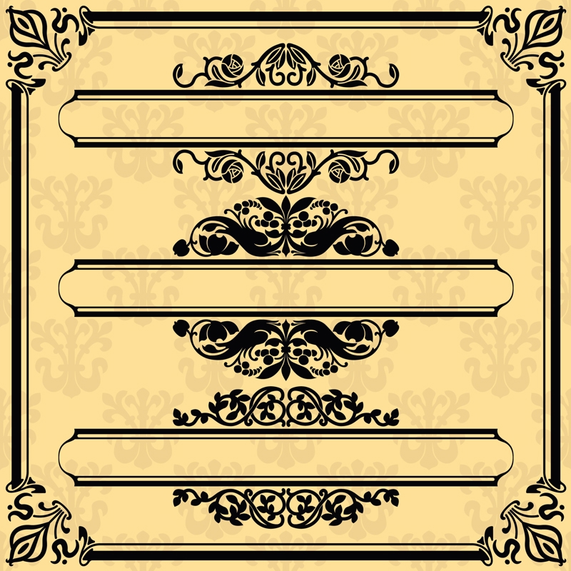 طرح وکتور قاب عکس کلاسیک مناسب برای استفاده در دستگاه های cnc چوب و cnc لیزر - classic frame vectors eps file