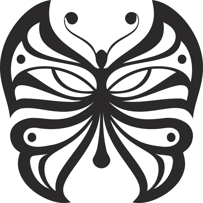 طرح فایل های eps و ai با طرح پروانه تزئینی مناسب برای استفاده در دستگاه های cnc چوب و cnc لیزر - decor butterfly eps file