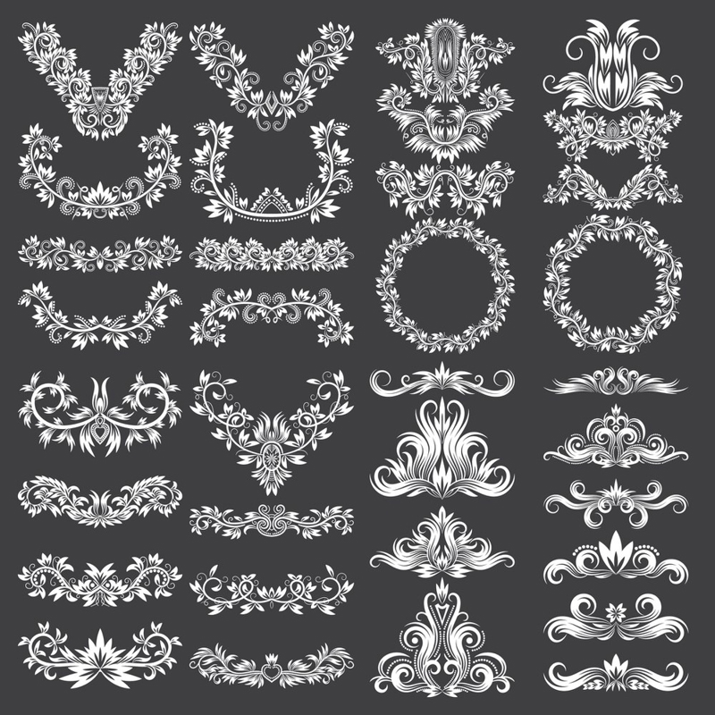 طرح المان‌های طراحی تزئینی پرکار مناسب برای استفاده در دستگاه های cnc چوب و cnc لیزر - ornate decorative design elements eps file